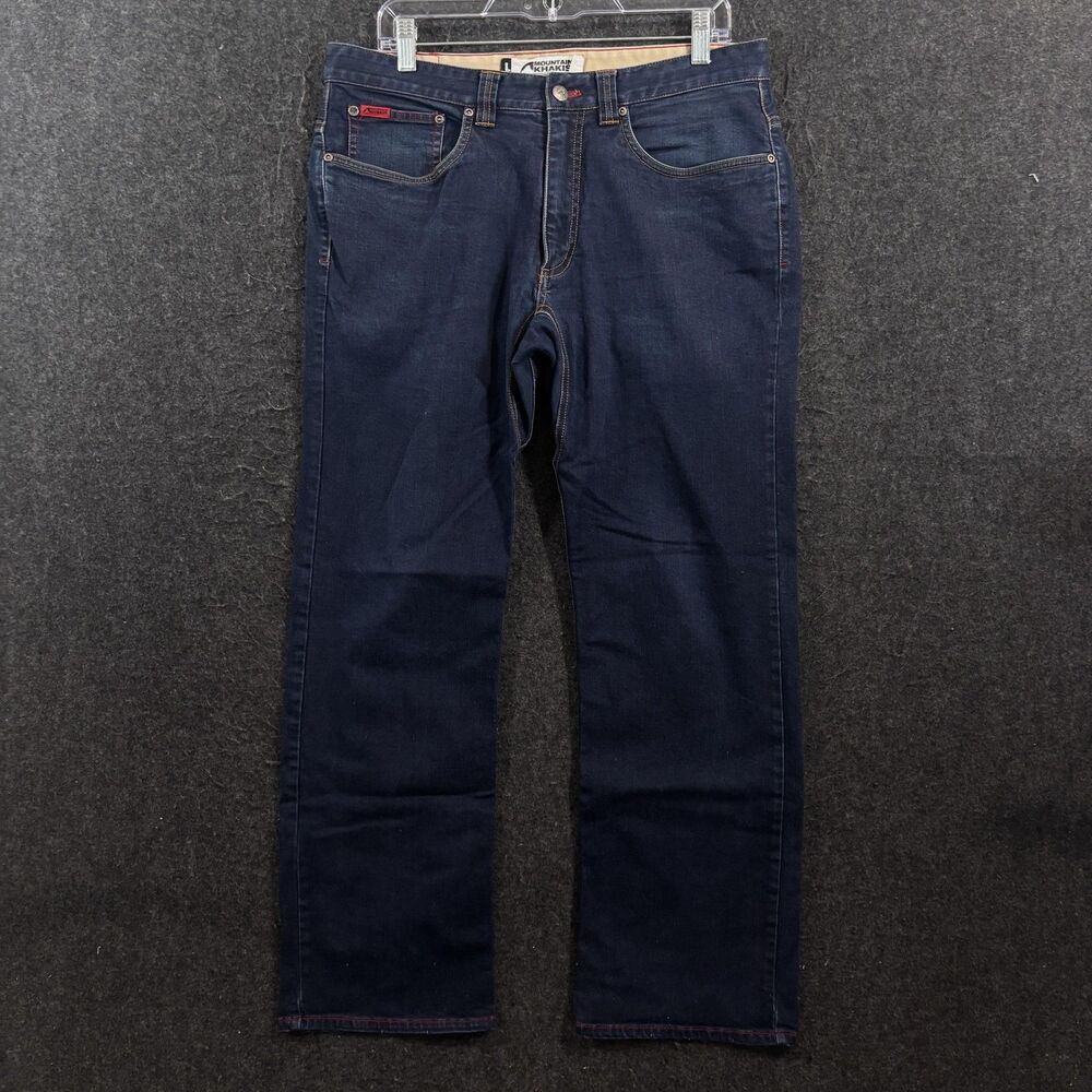 Mountain Khakis 307 Jeans Men's 34x30 Blue Dark Wash Straight Stretch Denim